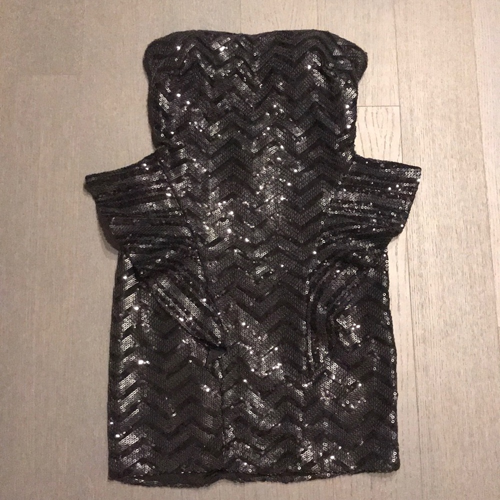 BEBE Black Sequins Mini Dress (S)